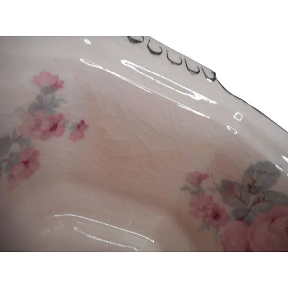 Alice Annglow 1931 Vtg Shabby Cottage Chic rose floral Creamer & Sugar Bowl - Picture 6 of 12